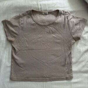 Brandy Melville Light Brown Short Sleeve Tee